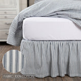 Farmstead Blue Ticking Stripe Bed Skirt