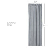 Farmstead Blue Ticking Stripe Blackout Panel Curtain-Lange General Store