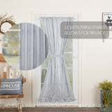 Farmstead Blue Ticking Stripe Door Panel Curtain