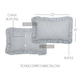 Farmstead Blue Ticking Stripe Fabric Pillow-Lange General Store