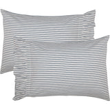 Farmstead Blue Ticking Stripe Pillow Cases Set