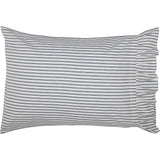 Farmstead Blue Ticking Stripe Pillow Cases Set