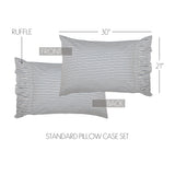 Farmstead Blue Ticking Stripe Pillow Cases Set