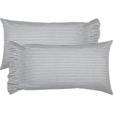 Farmstead Blue Ticking Stripe Pillow Cases Set