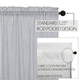 Farmstead Blue Ticking Stripe Prairie Swag Curtains