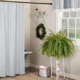 Sawyer Mill Blue Ticking Stripe Shower Curtain-Lange General Store