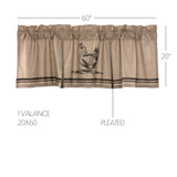 Farmstead Charcoal Chicken Valance