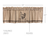 Farmstead Charcoal Chicken Valance