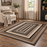 Farmstead Charcoal Collection Braided Rugs - Rectangle