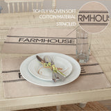 Farmstead Charcoal Cotton Farmhouse Placemats Set of 6-Lange General Store