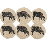 Sawyer Mill Charcoal Cow Coasters-Lange General Store