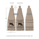 Farmstead Charcoal Kitchen Towels - Cow-Lange General Store