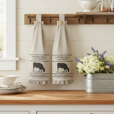 Farmstead Charcoal Kitchen Towels - Cow-Lange General Store