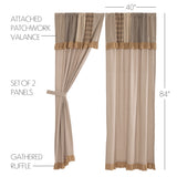 Farmstead Charcoal Patchwork Panel Curtains