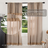 Farmstead Charcoal Patchwork Short Panel Curtains