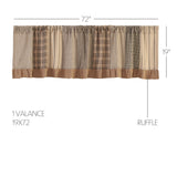 Farmstead Charcoal Patchwork Valance-Lange General Store