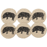 Sawyer Mill Charcoal Pig Coasters-Lange General Store