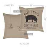 Farmstead Charcoal Pig Pillow-Lange General Store