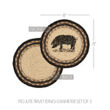Farmstead Charcoal Pig Trivet Set of 3