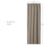 Farmstead Charcoal Plaid Blackout Panel Curtain-Lange General Store