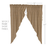 Farmstead Charcoal Plaid Prairie Curtains-Lange General Store