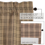 Farmstead Charcoal Plaid Prairie Curtains-Lange General Store