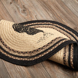 Farmstead Charcoal Poultry Braided Oval Rug-Lange General Store