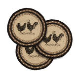 Farmstead Charcoal Poultry Braided Trivet 8" Set of 3