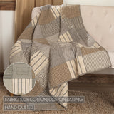 Farmstead Charcoal Quilted Throw-Lange General Store