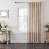 Farmstead Charcoal Ticking Stripe Extra Long Panel Curtain-Lange General Store