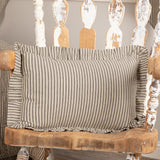 Sawyer Mill Charcoal Ticking Stripe Fabric Pillow-Lange General Store