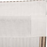 Farmstead Charcoal Ticking Stripe Long Prairie Curtains