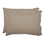 Farmstead Charcoal Ticking Stripe Pillow Cases Set