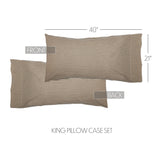 Farmstead Charcoal Ticking Stripe Pillow Cases Set