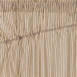 Farmstead Charcoal Ticking Stripe Prairie Swag Curtains