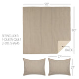 Farmstead Charcoal Ticking Stripe Quilt