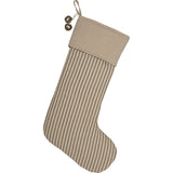 Farmstead Charcoal Ticking Stripe Stocking-Lange General Store