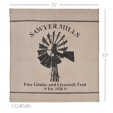 Farmstead Charcoal Windmill Shower Curtain-Lange General Store