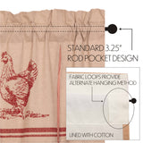 Farmstead Red Chicken Valance