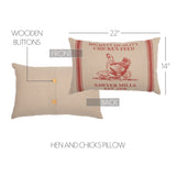 Farmstead Red Hen And Chicks Pillow-Lange General Store