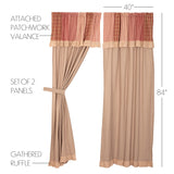 Farmstead Red Patchwork Panel Curtains