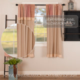 Farmstead Red Patchwork Short Panel Curtains