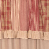 Farmstead Red Patchwork Short Panel Curtains
