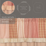 Farmstead Red Patchwork Short Panel Curtains