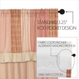 Farmstead Red Patchwork Short Panel Curtains