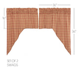Farmstead Red Plaid Swag Curtains