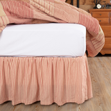 Sawyer Mill Red Ticking Stripe Bed Skirt-Lange General Store