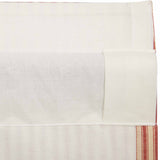 Farmstead Red Ticking Stripe Cotton Panel Curtains-Lange General Store