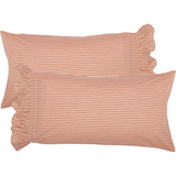 Sawyer Mill Red Ticking Stripe Pillow Cases-Lange General Store