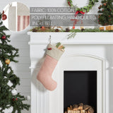 Farmstead Red and Tan Ticking Stripe Stocking-Lange General Store